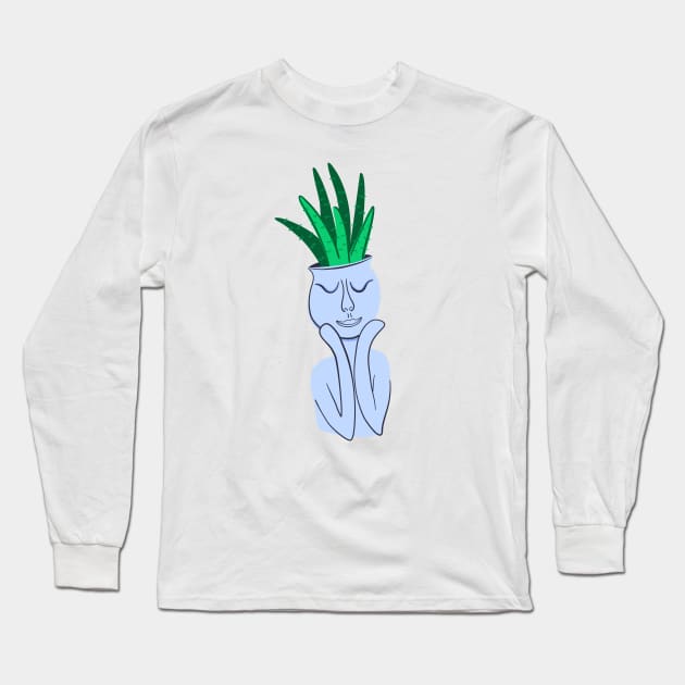 Aloe Vera. Indoor plant in flowerpot Long Sleeve T-Shirt by DanielK